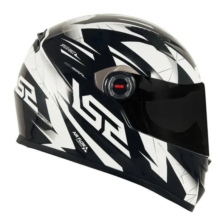 Capacete Speed Race Preto e Branco