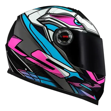 Capacete Tyrell Preto/Rosa